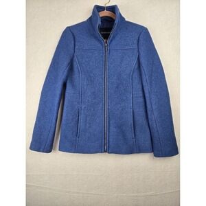Lands End Womens Jacket Size 4 Blue Wool Blend Zip Up‎